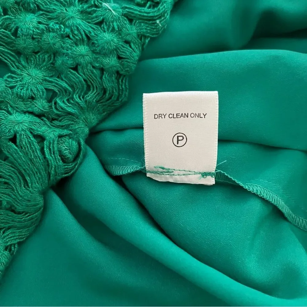 Anthropologie Cluny by Cynthia Steffe Green Crochet Lace Mini Dress, Size 2 NWOT